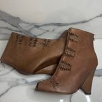 Sam Edelman  | Women's Brown Leather Festival Boho Peeptoe Krosby Boots Sz 9 Photo 5