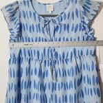 J. Marie Blue Print Ruffle Sleeve Tiered Mini Dress Size Medium NWT Photo 7
