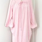 Vintage 70s Evelyn Pearson Large Pink Terrycloth Housecoat Dress with Pockets Photo 0