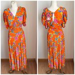 Farm Rio X Anthropologie Short Sleeve V Neck Ruched Midi Dress Photo 3