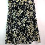 Jones New York Jones NY 14 Aloha Black White Yellow Floral Skirt Plus Photo 0