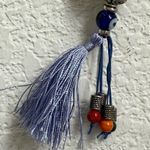 Handcrafted Floral Porcelain Bead Evil Eye KeyChain FOB Bag Charm Blue Photo 7