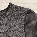 Talentless Talbots Chic Wool Blend Gray Top Faux Leather Photo 3
