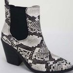 Bamboo Snakeskin Chunky Heel Slip On Bootie  Photo 1