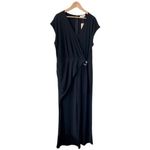 Michael Kors Front Wrap Wide Leg Black Jumpsuit Size 2X NEW Photo 2