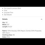 For Love & Lemons  Blush Pink Crochet Embroidered Skirt XS Photo 7