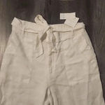 Cynthia Rowley  WHITE 100% LINEN PULLON ELASTIC WAIST SIZE 12 Photo 2