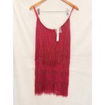 ASOS DESIGN NEW Embellished Fringed Mini Dress Red US 2 Hand Beaded Party Vegas Photo 4