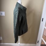 Aran Crafts Irish Cable Knit Side Zip 100% Merino Wool Sweater Size large Green Photo 11