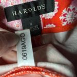 Harolds Size 6 Pants Pink Orange Patchwork Cotton Straight Leg Ankle Photo 6