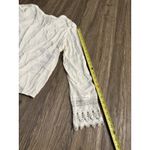 Lulus Bali Daydream White Lace Boho Peasant Prairie Long Sleeve Tie Hem Top SM Photo 11