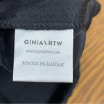Ginia Black Silk Elastic Waist Pants Photo 4