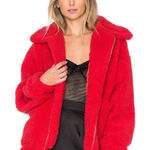 I am gia I. Am. Gia Pixie Oversized Teddy Coat Red size Medium Revolve $110 Photo 0