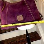 Dooney & Bourke DOONEY BURKE Purple Suede Brown Leather Hobo Shoulder Bag w Dooney Duck HangTag Photo 6