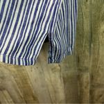 Foxcroft Size 18 Linen Purple & White Stripe Hidden Button Front Shirt Top Photo 3