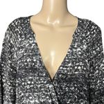 Joie  Womens Silk Surplice Faux Wrap Peplum Blouse Top Shirt Black Gray Small Photo 1