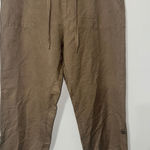 L.L.Bean ‎ Womens Linen Blend Brown Casual Drawstring Pants Size M Petite Photo 0