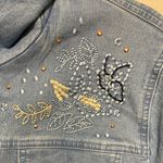 Allison Daley  Embroidered | Embellished Light Weight Button Up Denim Jea… Photo 4