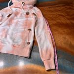 Wanakome  Artemis Tie Dye Pink and White Cowl Neck hoodie Sweatshirt medium Photo 13