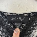 Charlie Paige 🦋  Black White Chevron Sleeveless Blouse Boho Bohemian Large XL Photo 1