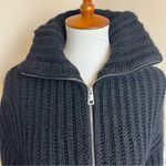 Zadig & Voltaire Zadig Voltaire Black Chunky Knit Zip Up Sweater Cheri Rainbow Heart Back Cozy Photo 10