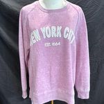 White and Purple Oversized Long Sleeve Sweatshirt Size M Photo 0