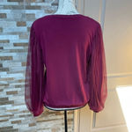 HARLOWE & Graham women sweatshirt top puff tule sleeves sz M Size M Photo 6