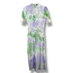 Free People Find Me Now Helene Amethyst Tie-Dye Velvet Pleated Midi Dress XS Photo 2