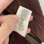 Free People  Size 6 Red Distressed Faux Suede Leather Modo Zip Jacket Photo 9