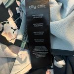 City Chic  Size S Plus 16 Fresh Fields Floral Wrap Top Blouse Cinch Sleeves Green Photo 4