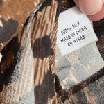 Vintage apart silk high neck leopard print sheer sleeveless blouse medium Brown Photo 8