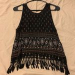 Forever 21 Black paisley boho crochet festival top Size Small Photo 3