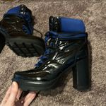 Steve Madden Y2K Jetta black & blue chunky heeled lace up boots Photo 3