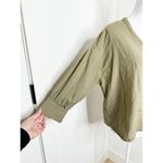 Esby Apparel Lauren 100% Cotton Green Button Down Balloon Sleeve Flowy Top Small Photo 5