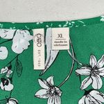 Cato Size XL Green & White Floral Print Ruffle Trim V-Neckline Wrap Blouse Top Photo 5
