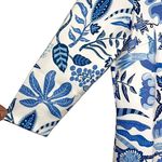 Gretchen Scott  Womens Floral V-Neck 3/4 Sleeve Shift Dress Blue White Small‎ Photo 4