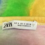 ZARA  Multicolor Tie Dye Crew Neck Short Sleeve Boxy Cropped Tee T-Shirt Top Sz S Photo 3