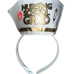 Med School Grad Stethoscope Nurse Hat White Nursing College Graduation Headband Photo 3