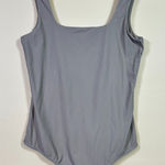 Abercrombie & Fitch Gray Square Neck Sleeveless Bodysuit, Size M Photo 0
