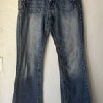 Maurice's  Y2k Jeans 9/10 Blue‎ Denim Bootcut Mid Rise Distressed Pockets Photo 0