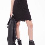 Forever 21 Black Crochet Lacy Pencil Skirt S Photo 1