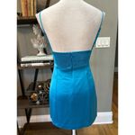 Retrofête RETROFETE Janessa Satin Mini Dress Aqua Blue Womens Large Photo 9