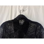 ZARA  Black Lace Sheer Blouse Button Front Long Sleeve Shirt XS Whimsigoth Grunge Photo 3