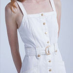 MINKPINK  Alexa Mini Dress in White Gold Belt Buckle Sleeveless Photo 0