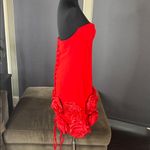 Women’s Red Bodycon Flower Dress Corset Style Back Size L NWOT Size L Photo 3