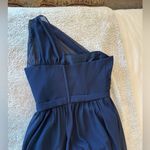 Alfred Angelo  Women's 6 One Shoulder Formal Gown Blue Long Bridesmaid Hoco Gala Photo 2