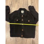 Ashley Vintage Charm Black Teddy Bear Fleece Sherpa Button Up Jacket Women's XL Photo 3