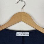 Bryn Walker  100% Cotton Navy Blue Ruffled Tie Front Lagenlook Cardigan Photo 3