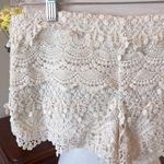 Love, Fire Feminine Crochet Lace Tiered Cream Shorts Photo 1