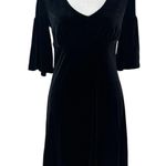 Old Navy  Black Velvet Bell Sleeve V-Neck Dress Size Small Photo 0